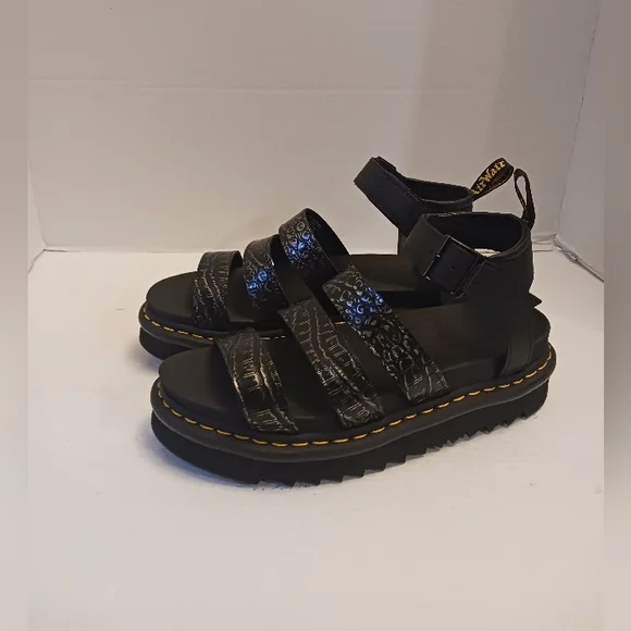 Martens Shoes Drmartens Blaire Strap Sandals Wild Croc